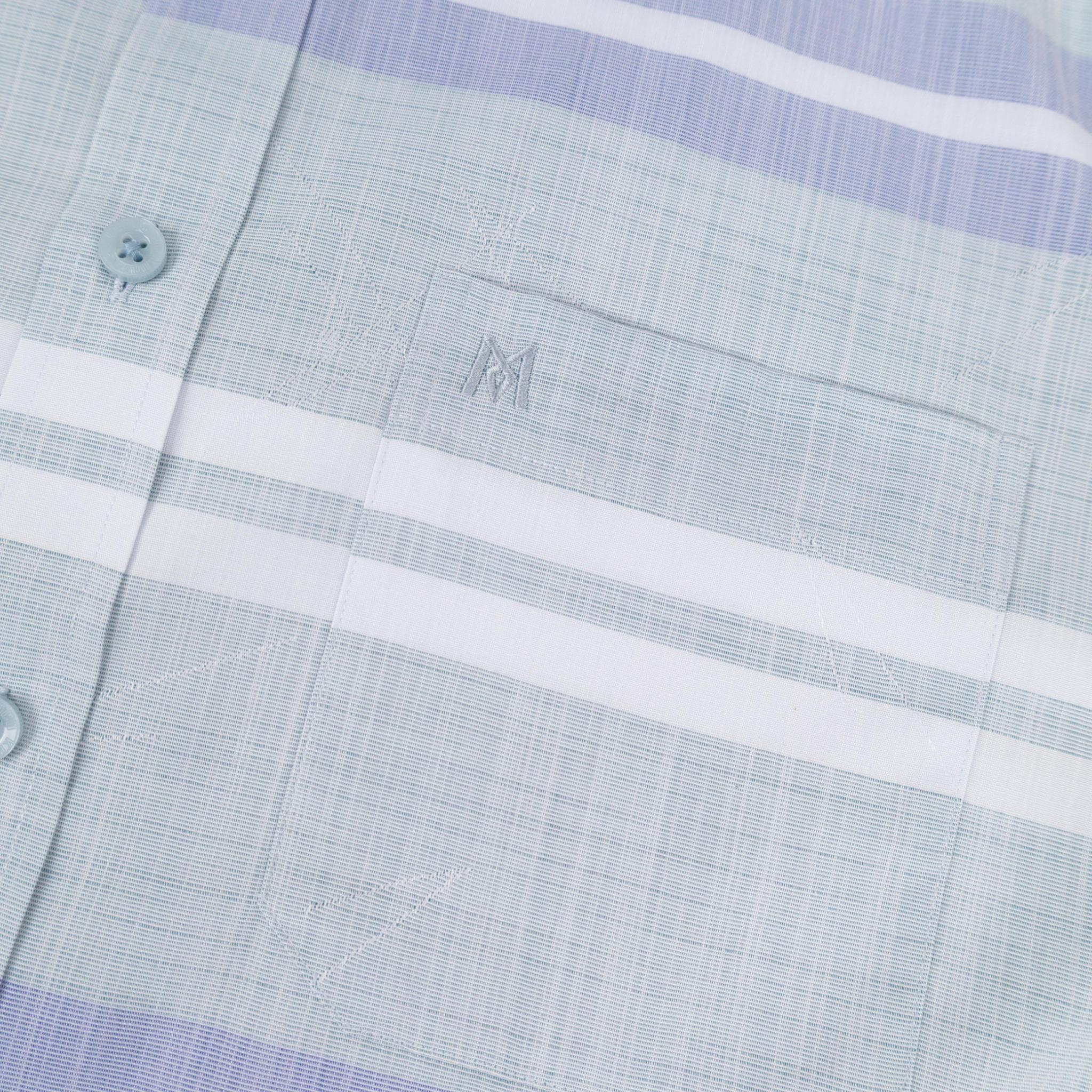 Áo sơ mi nam KHATOCO Tailor Fit ngắn tay A1MN568T2-CNSC818-2709-N