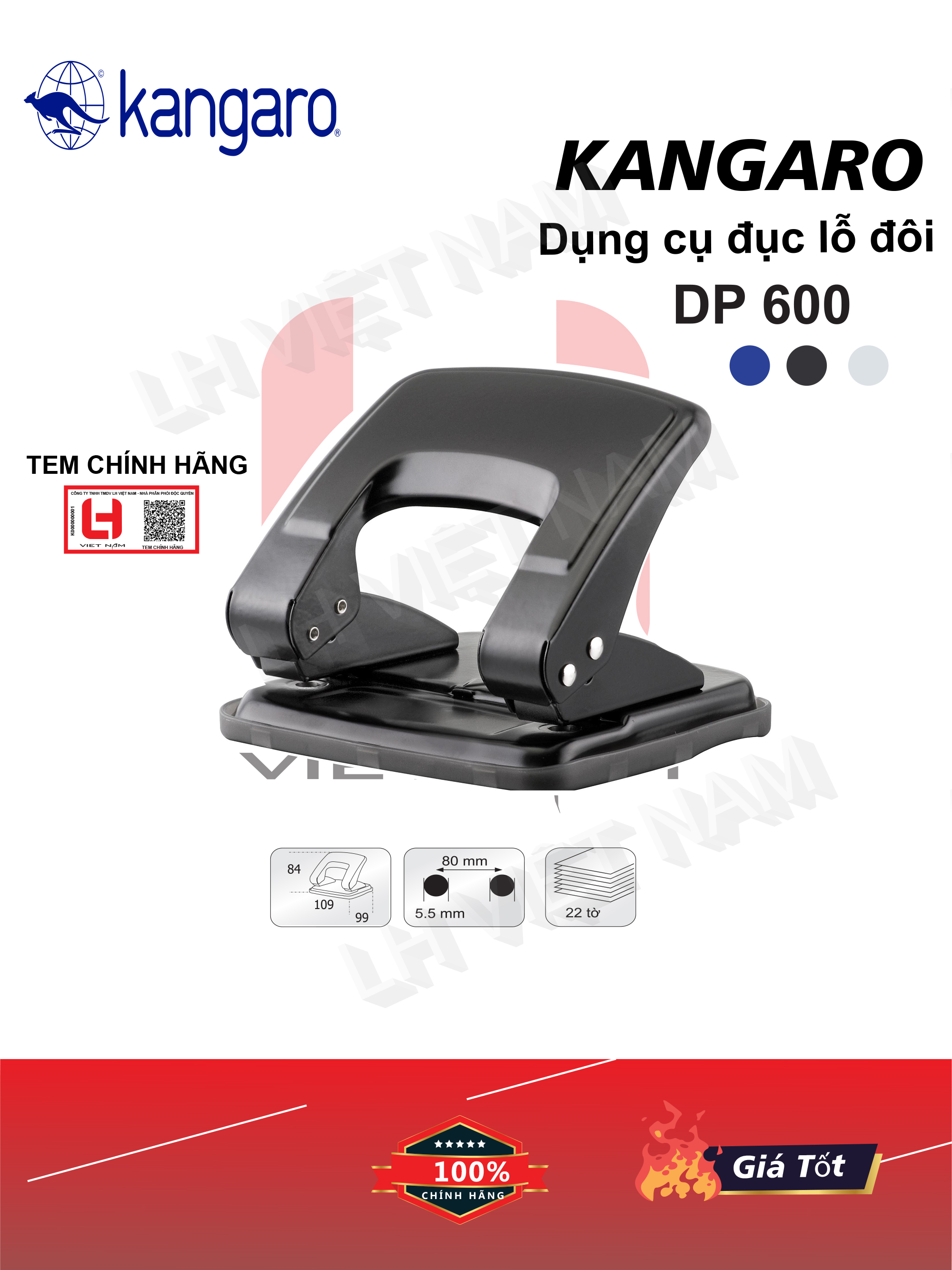 Dụng cụ đục lỗ Kangaro DP-600