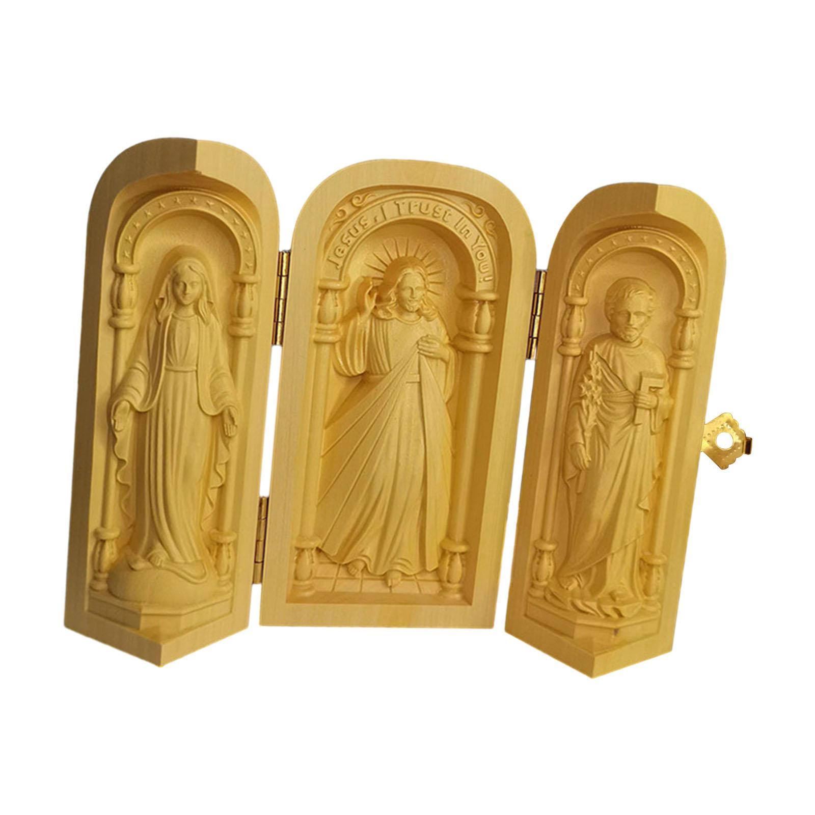 Wood Carving Ornaments Catholic Cardinal Sculpture for Home Desktop Office