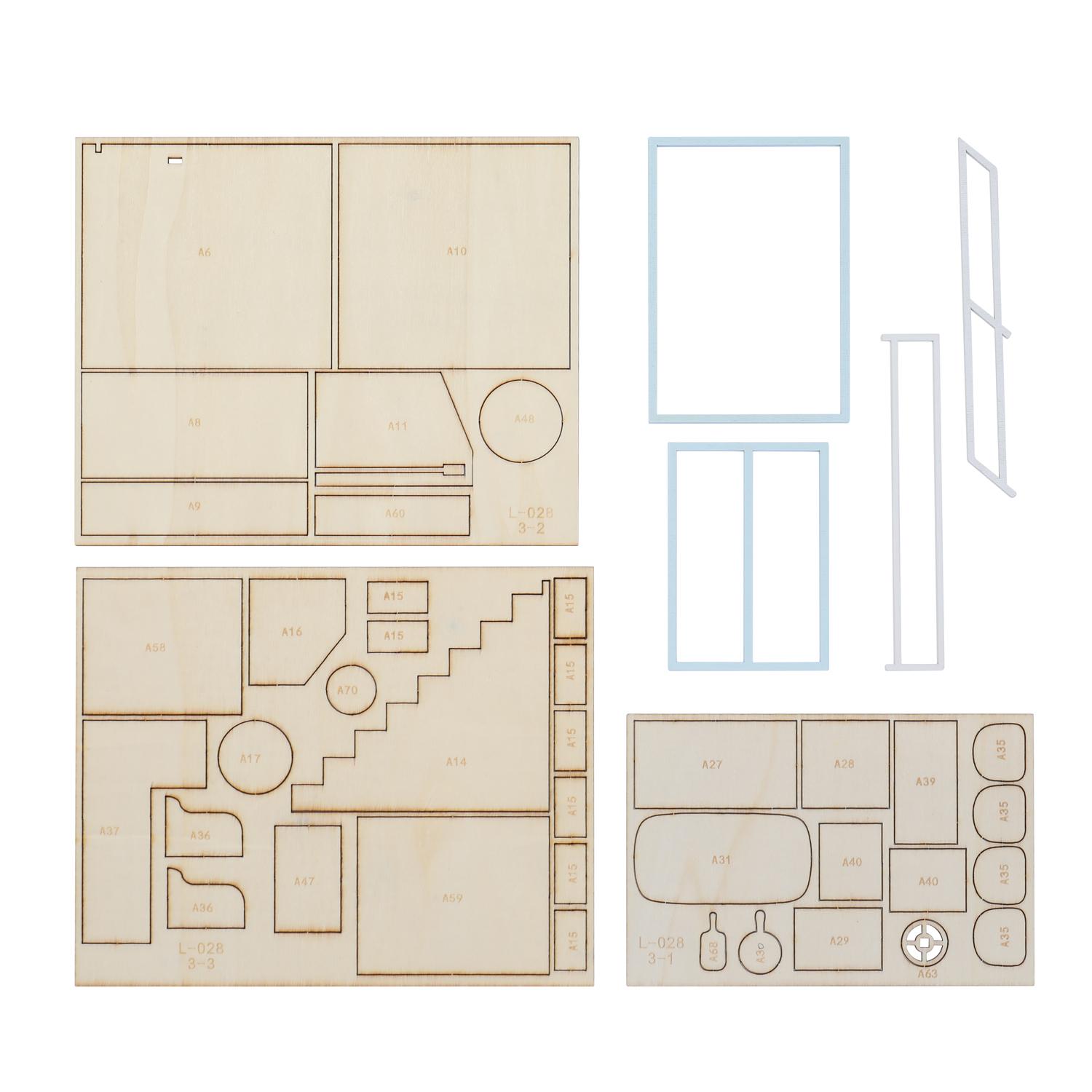 DIY Dollhouse Wooden Room Assemble Kit Home Decoration Miniature House Model Self-installed Simulation Dollhouse
