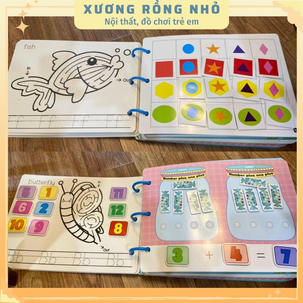 Học liệu bóc dán montessori 17, 31 chủ đề giáo dục sớm thông minh cho bé, bảng bận rộn quiet book, busy board