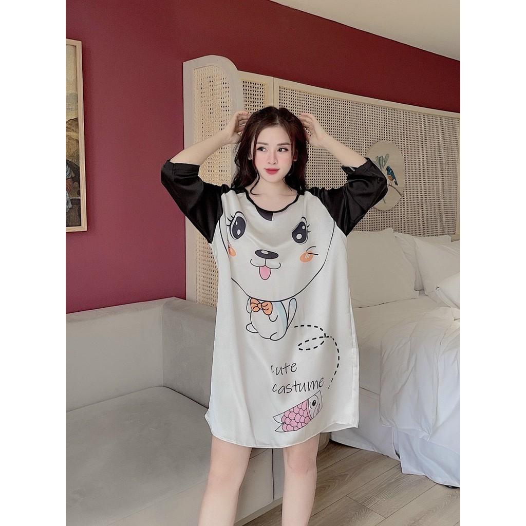 Bộ Đồ Ngủ - Đồ Mặc Nhà - Váy ngủ - Lụa satin Pyjamas
