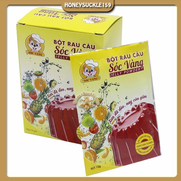 Bột Rau Câu Dẻo Giòn Sóc Vàng JELLY POWER Hộp 10 Gói