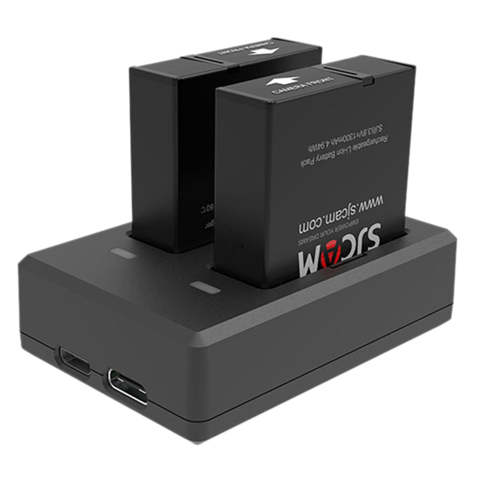 Dual-Slot Battery Charger Travel Charger for  SJ8 Air/Pro/Plus Cameras
