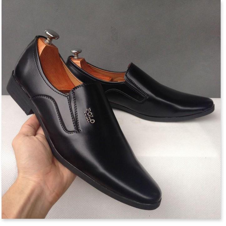 Giày tây nam công trơn đen giá sỉ - GN38