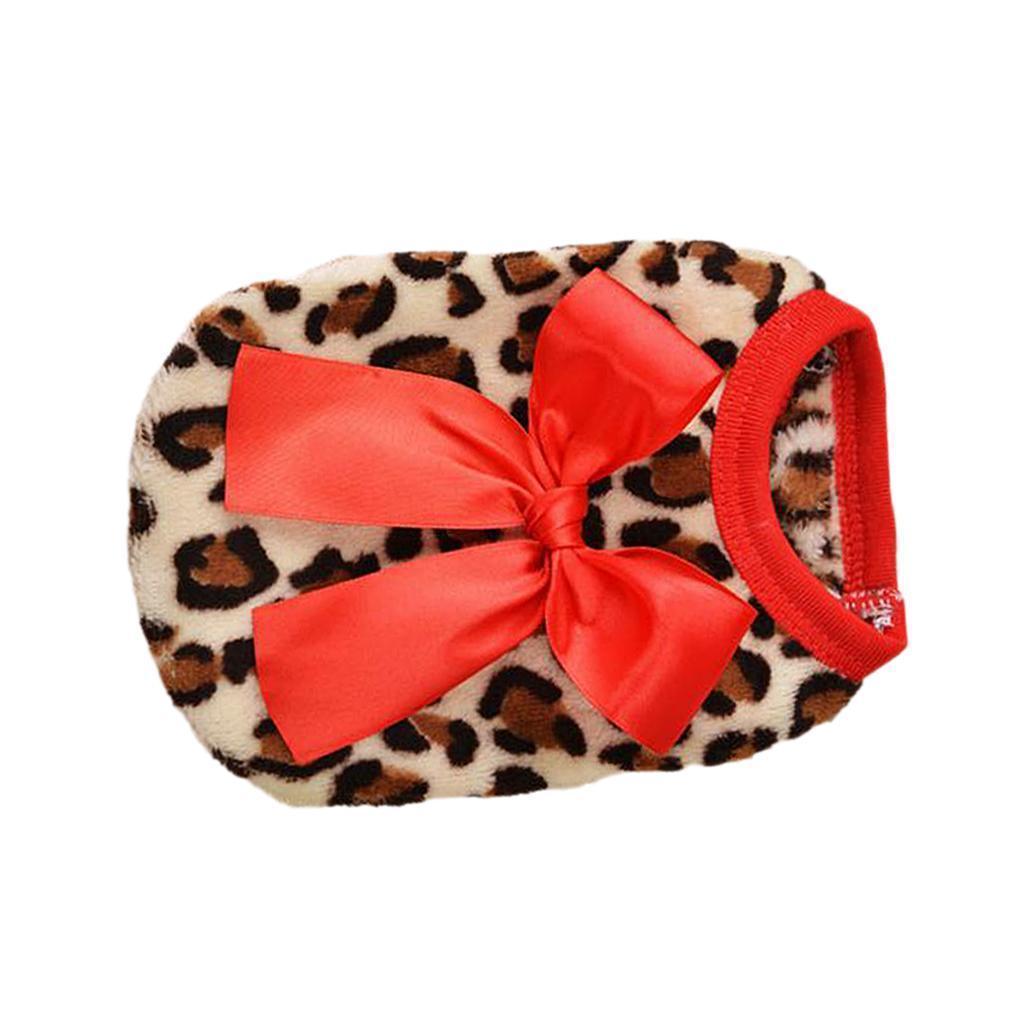 Two Colors Leopard Design Coral Fleece Puppy Clothes Pet Dress Vest