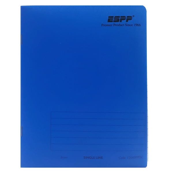 Sổ Note ESPP F5 120 Trang PP - Kẻ Ngang 8mm - Mẫu 1 - Màu Xanh