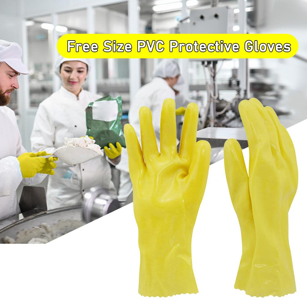 Free Size PVC Protective Gloves for Men Women Safety Hand Work Gloves Working Gloves Safety Gloves Work Gloves Industrial Gloves Wearing Resistance and Waterproof