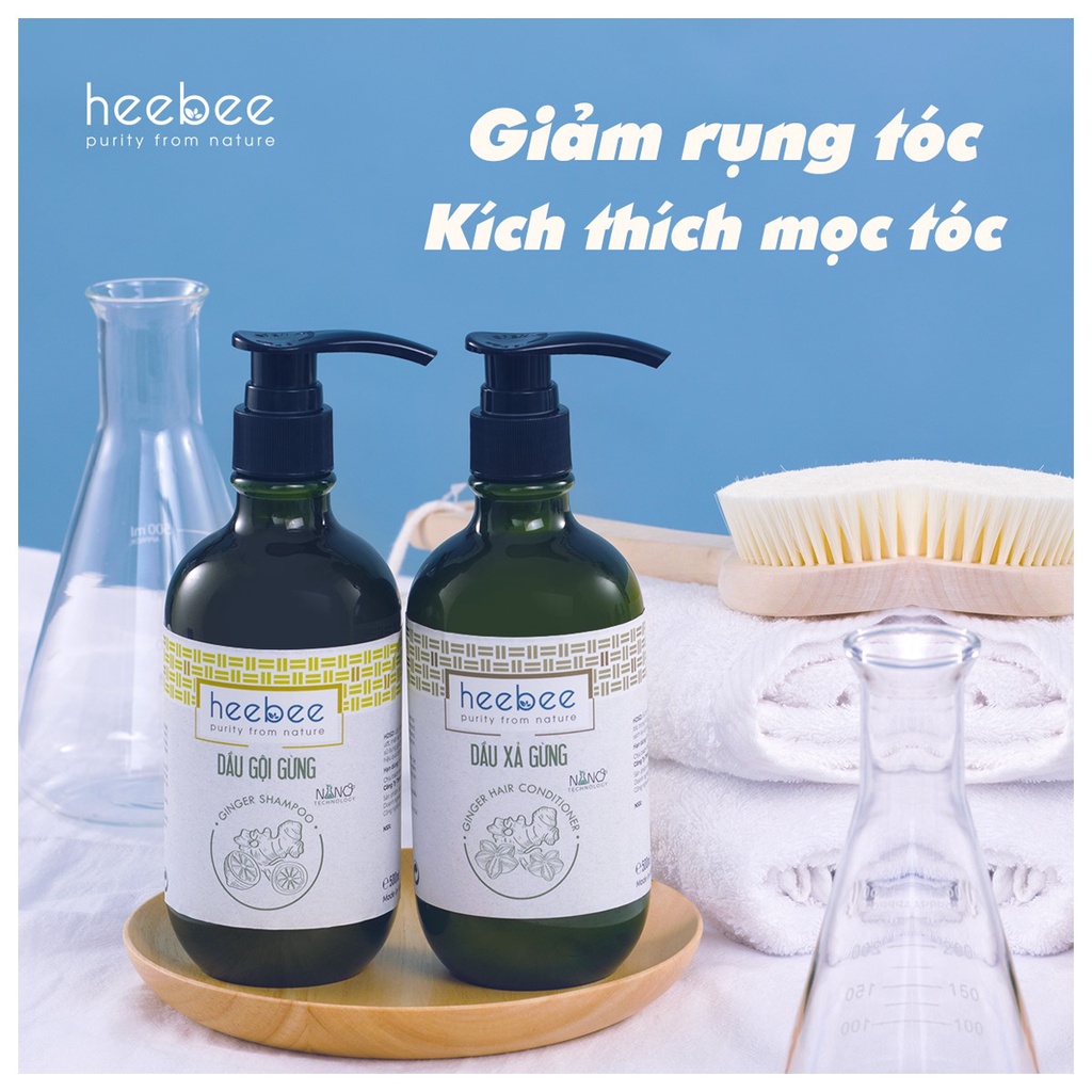 Dầu Xả Gừng Giảm Gãy Rụng Kích Thích Mọc Tóc Heebee Ginger Hair Conditioner 300ml-500ml