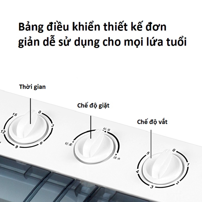 Máy Giặt Mini 2 Lồng Giặt Vắt Độc Lập Cao Cấp