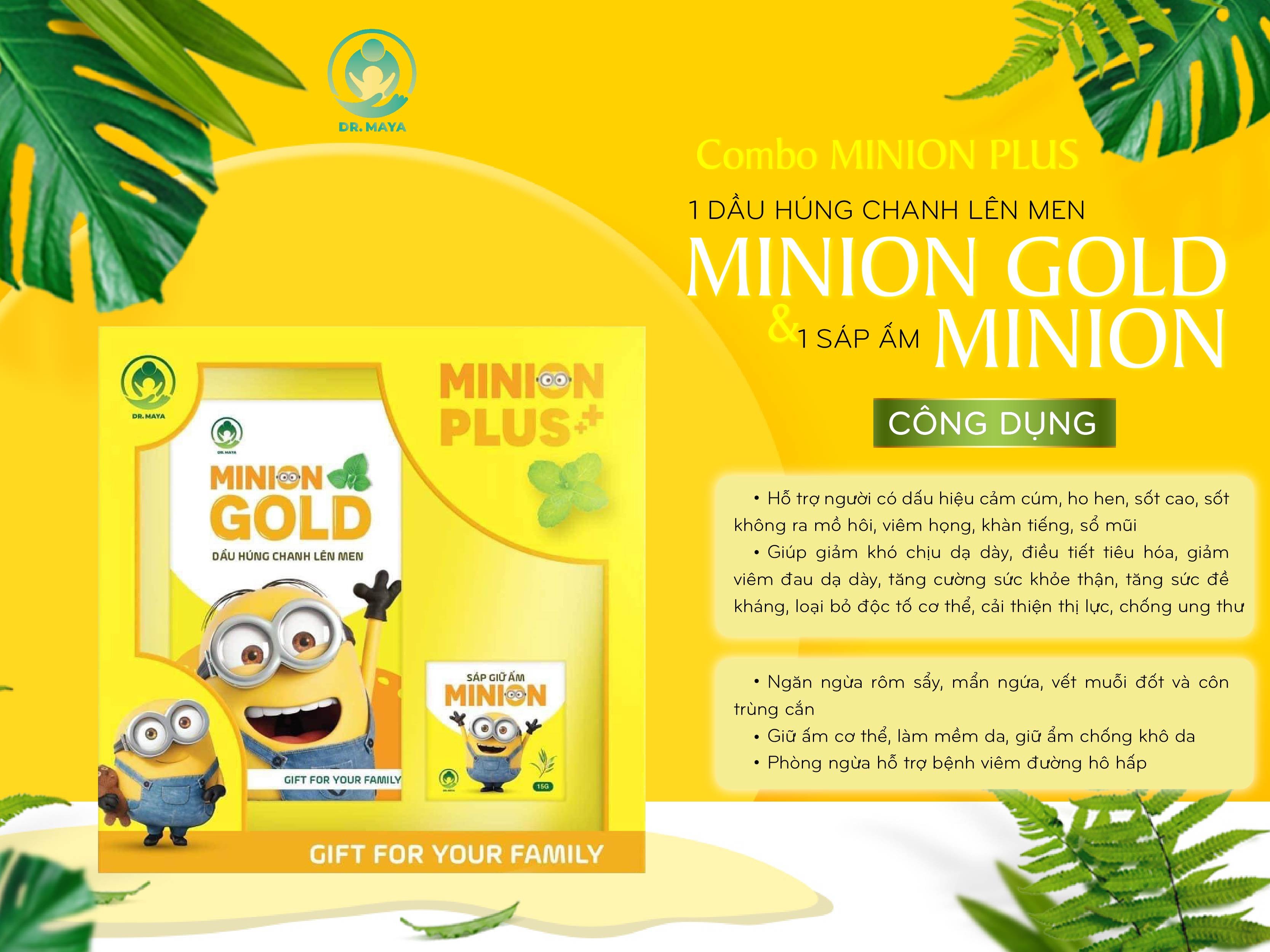 Mua 1 Dầu Húng chanh Minion Gold 30ml + 1 Xịt Răng Miệng Tặng 1 Sáp Ấm Minion 210k