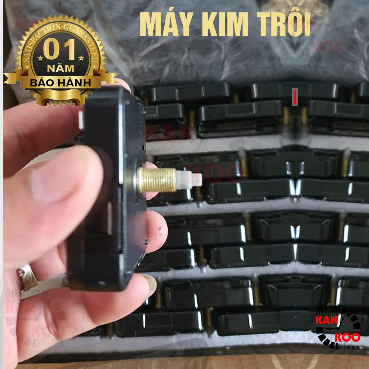 Máy đồng hồ treo tường  (KIM TRÔI)- Silent Quartz hiệu 6168s trục đồng dài 11mm (cốt cao 18mm) bảo hành 12 tháng