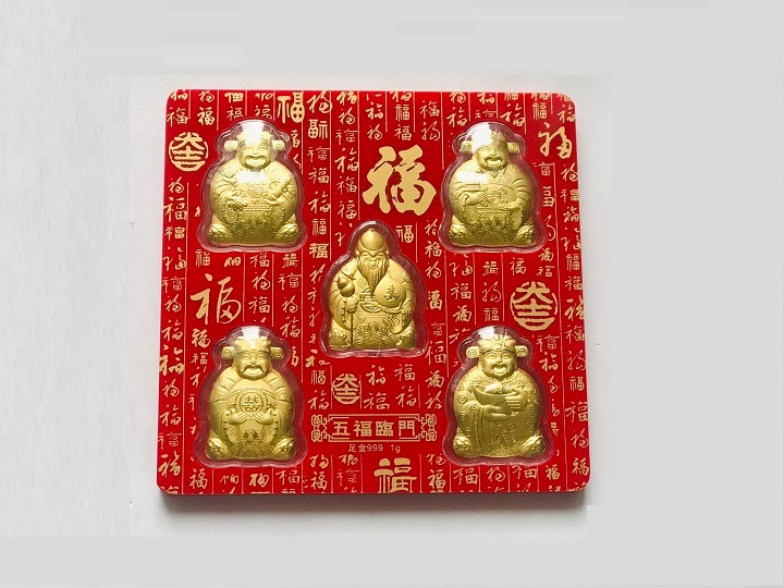 Bộ Ngũ Phúc - Phúc Lộc Thọ Tài Hỷ, vật phẩm phong thủy trưng bày trong nhà, nơi làm việc, mang lại sự may mắn, tài lộc, quà biếu tặng lì xì dịp Lễ Tết đầy ý nghĩa