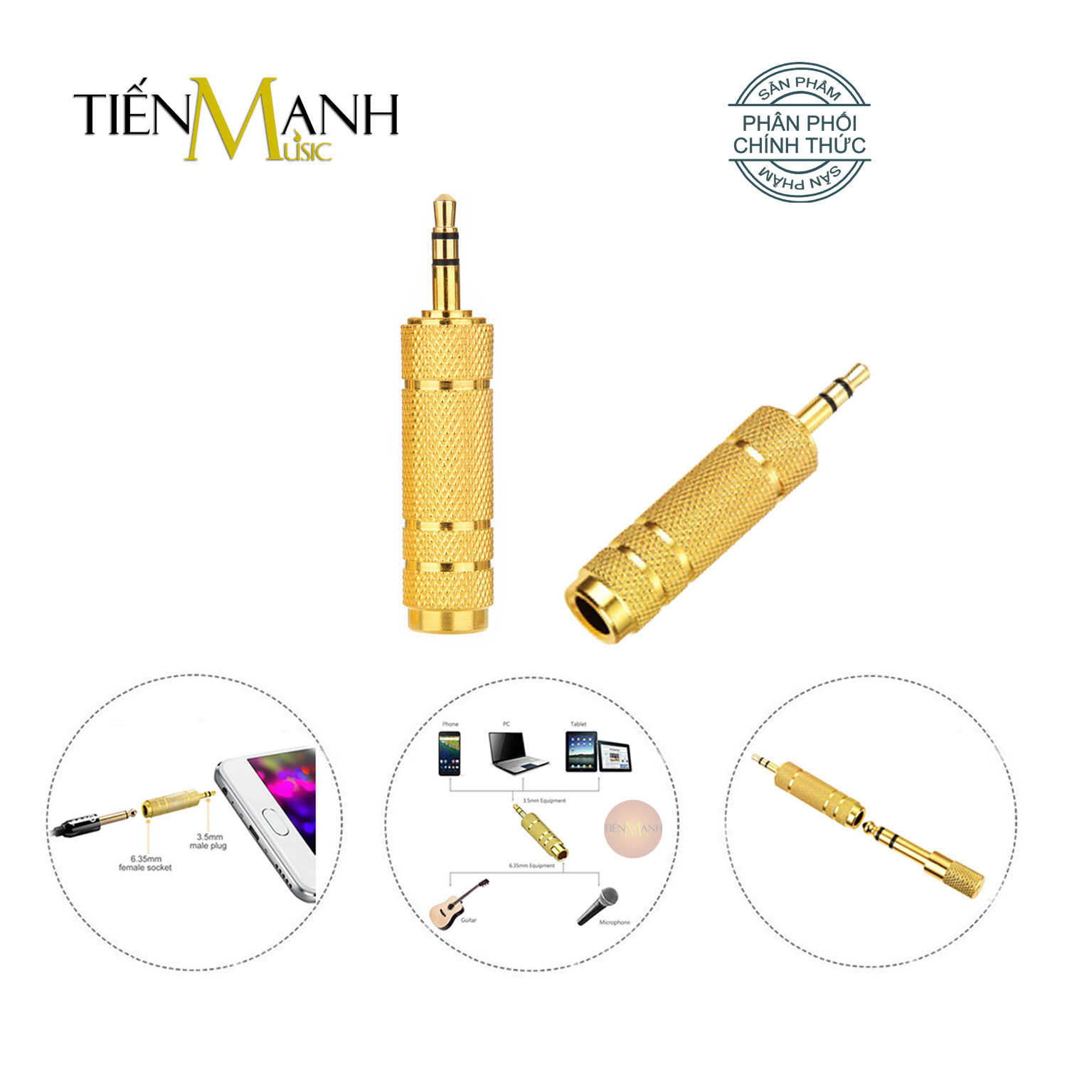 [Loại Tốt] Đầu Jack chuyển đổi âm thanh Dr. Mic từ cổng 3 ly sang 6 ly - Giắc 3.5mm sang 6.5mm và 6li 3li, 3ly 6ly, 3 li, 6 li Hàng Chính Hãng - Kèm Móng Gẩy DreamMaker