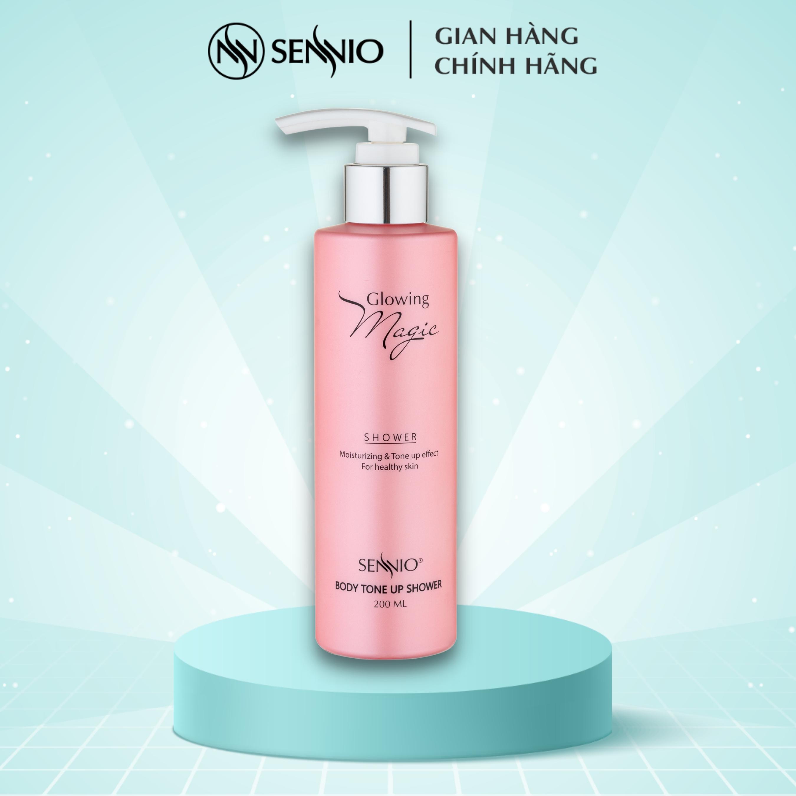 Kem ủ trắng body Sennio Glowing Magic Body Tone Up Shower dưỡng ẩm trắng da 200ml SNO 501