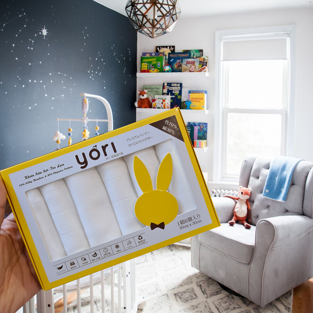 Khăn sữa sợi tre lụa YORI cao cấp cho bé sơ sinh