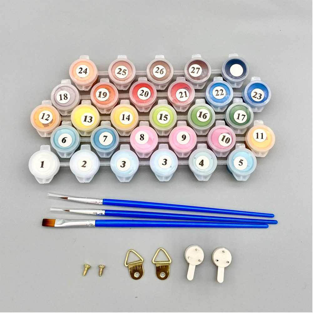 Tranh tự tô màu số hóa Hoa cúc xanh BH4113