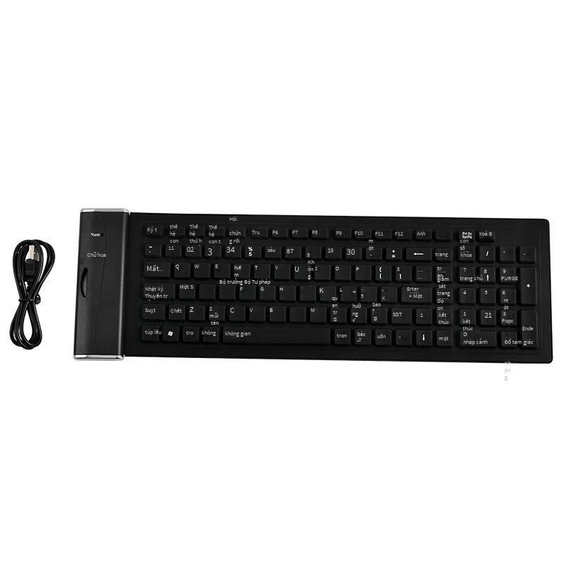 Vận Chuyển Nhanh Cung Cấp 104 Phím Silicone Plus Đúc Ốp Lưng Bàn Phím Mềm Tắt Tiếng Mini Chống Nước Đầu Máy Tính Có Dây Bàn Phím Gấp Gọn
