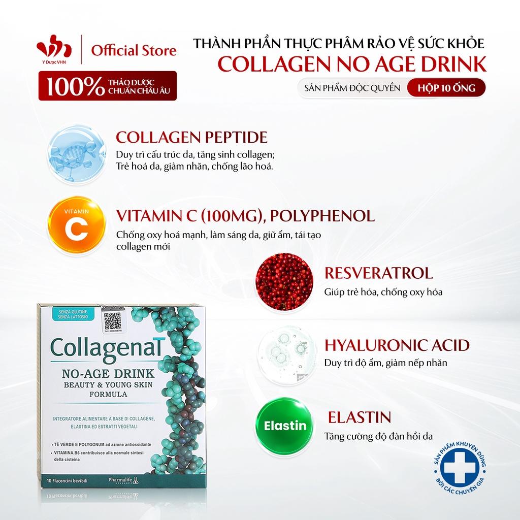 Collagen Uống Dạng Ống Collagen No Age Drink PHARMALIFE Hỗ Trợ Ngăn Ngừa Quá Trình Lão Hóa Hộp 10 Ống