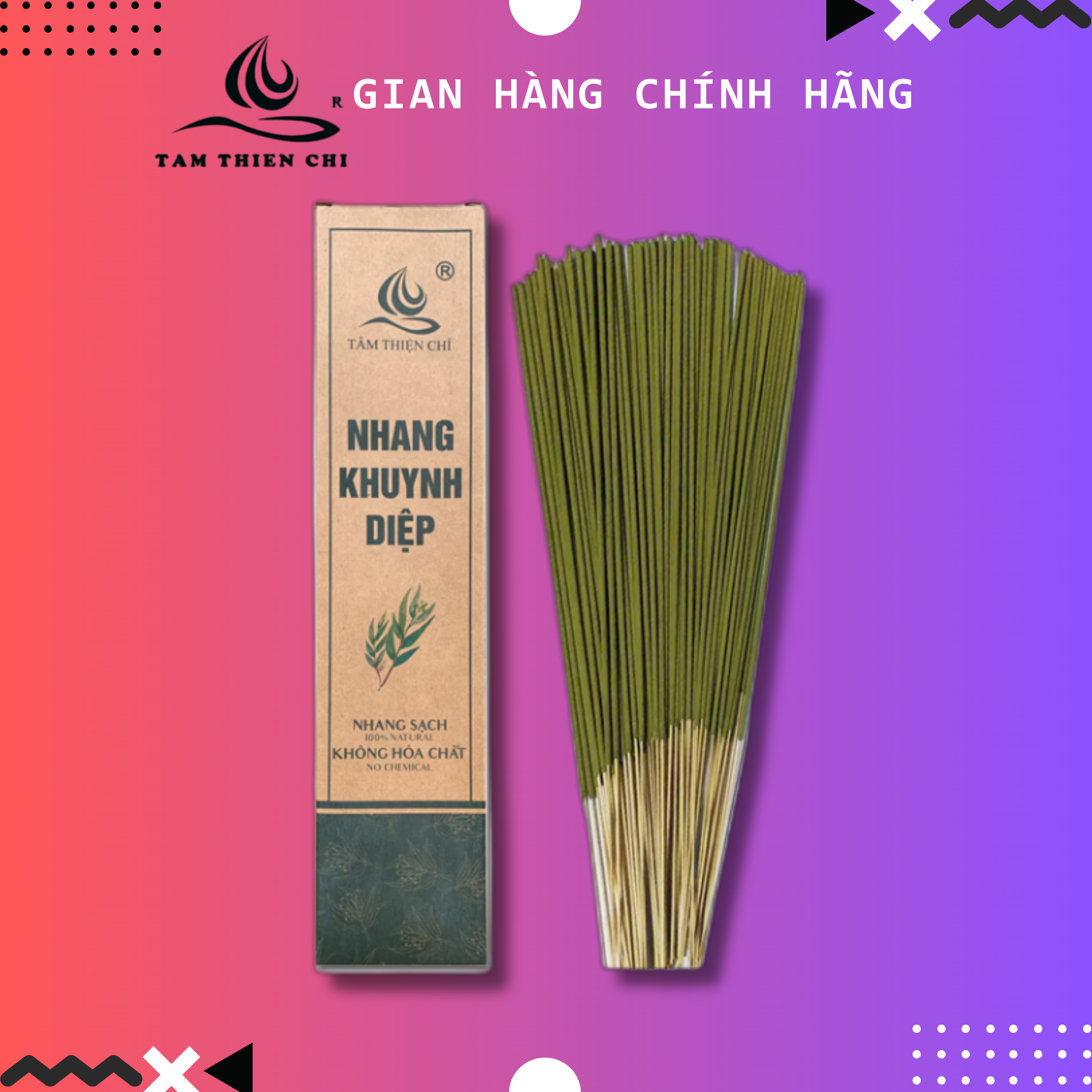 Nhang sạch Tâm Thiện Chí 30cm Hữu cơ Ít khói Thơm nhẹ