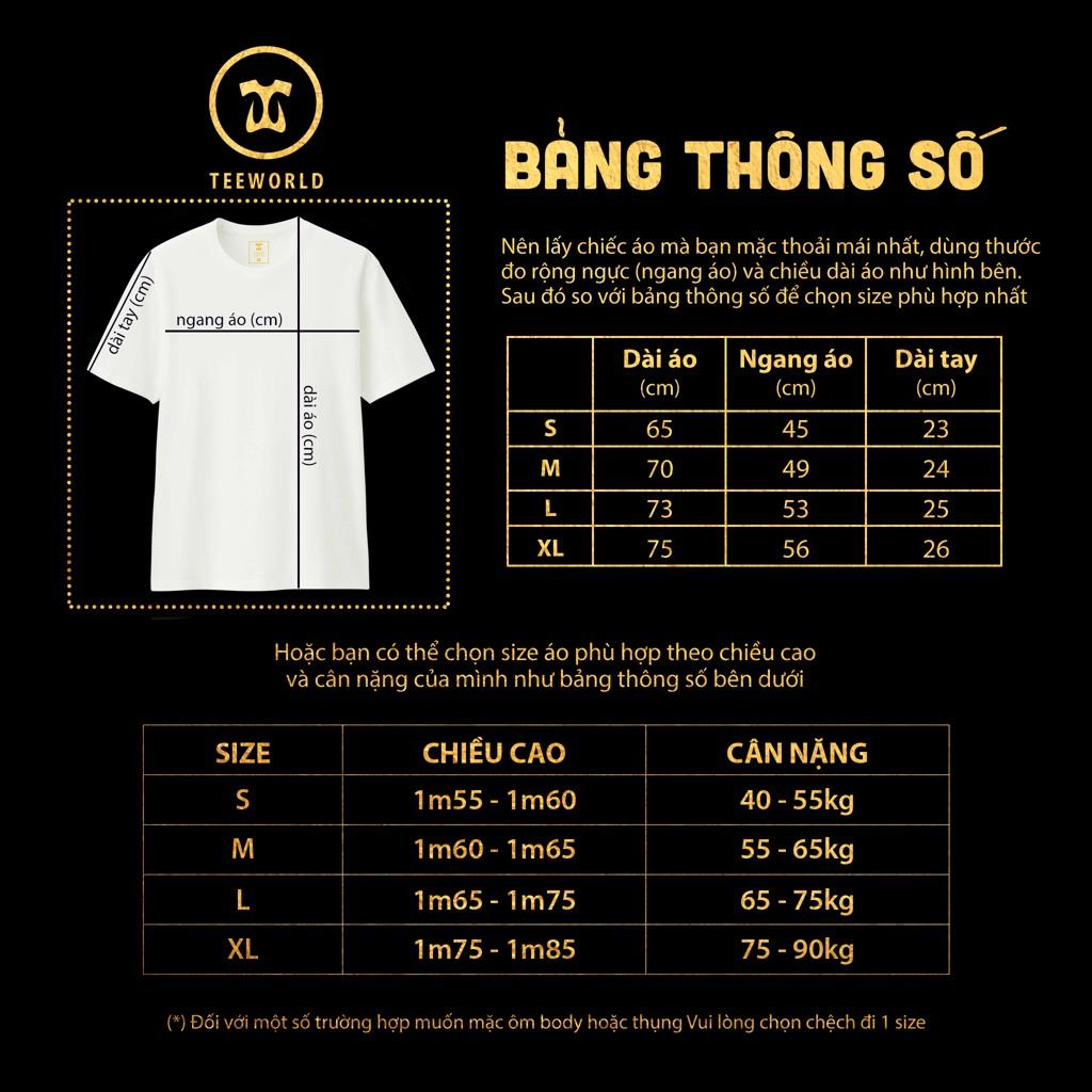 Áo thun Teeworld Retro Nam Nữ Trắng Đen Form Rộng Unisex