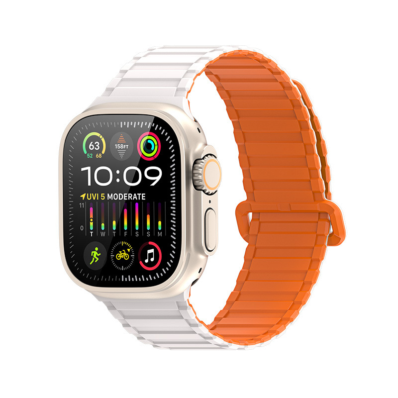 Dây Đeo Thay Thế Silicone Magnets Dux Ducis Dành Cho Apple Watch Ultra, Apple Watch Series, KJ Series, Nam Châm Từ Tính_ Hàng chính hãng