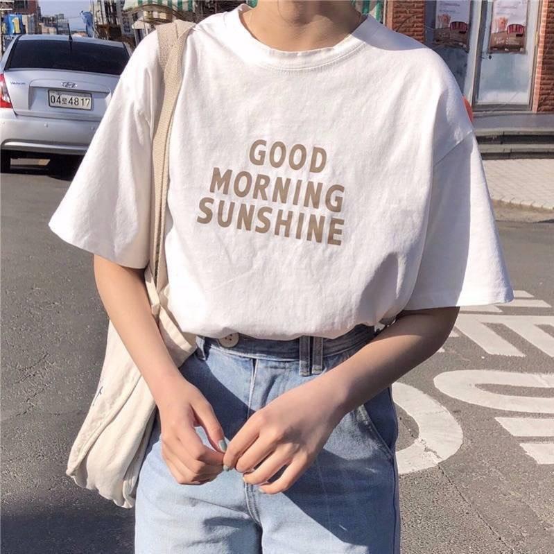 Áo Thun Nữ Tay Lỡ Rộng GOOD MORNING SUNSHINE Ulzzang