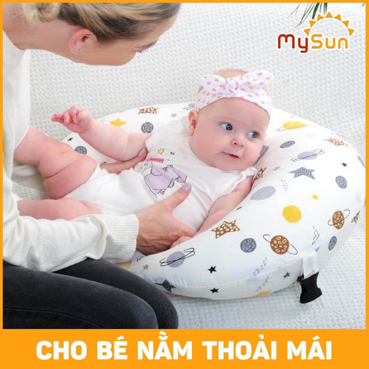 Đệm gối chữ C chống trào ngược dạ dày cho trẻ sơ sinh nằm ngủ, bé con bú, tựa lưng cho bà bầu