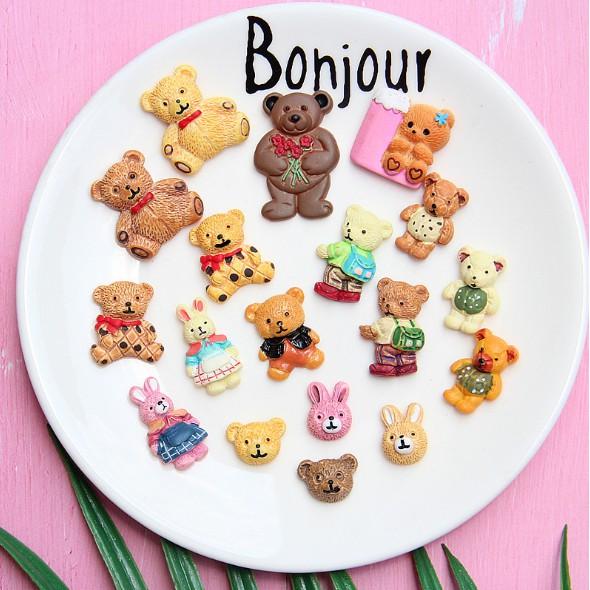 Chuyên Charm * Charm gấu bông thích hợp trang trí post card, thiệp mời, khung tranh, ốp lưng điện thoại, DIY