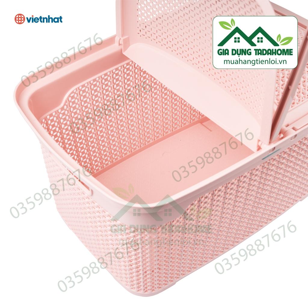 GIỎ NẮP ĐI SINH, ĐỰNG QUẦN ÁO EM BÉ TIỆN DỤNG CHẤM BI HOKORI 2609 VIỆT NHẬT - TADAHOME