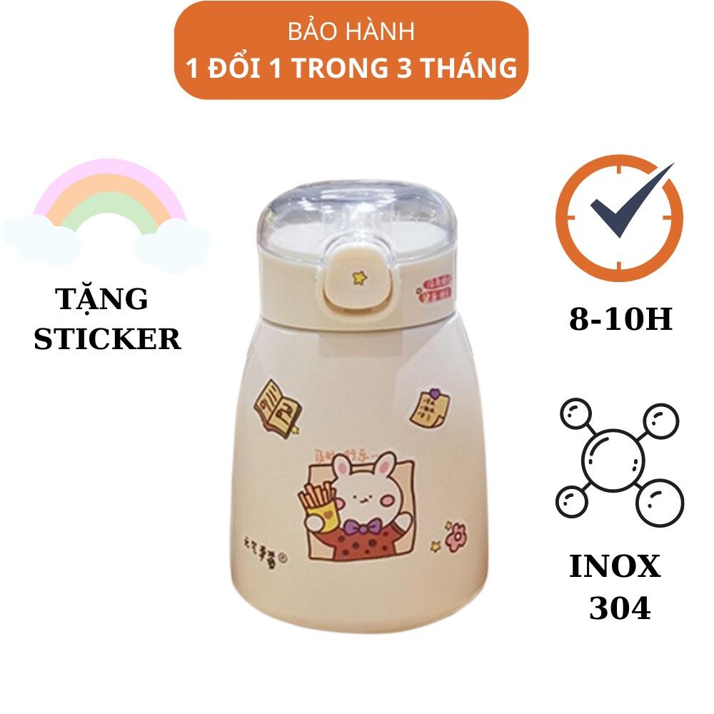 Bình giữ nhiệt cute có ống hút lõi inox 304 TiLoKi TGN11 dung tích 350ml - Bình nước giữ nhiệt cho bé lõi inox 304 - binh nước cho bé cute