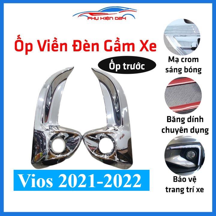 Ốp viền đèn gầm trước Vios 2021-2022 mạ Crom chống trầy trang trí làm đẹp xe