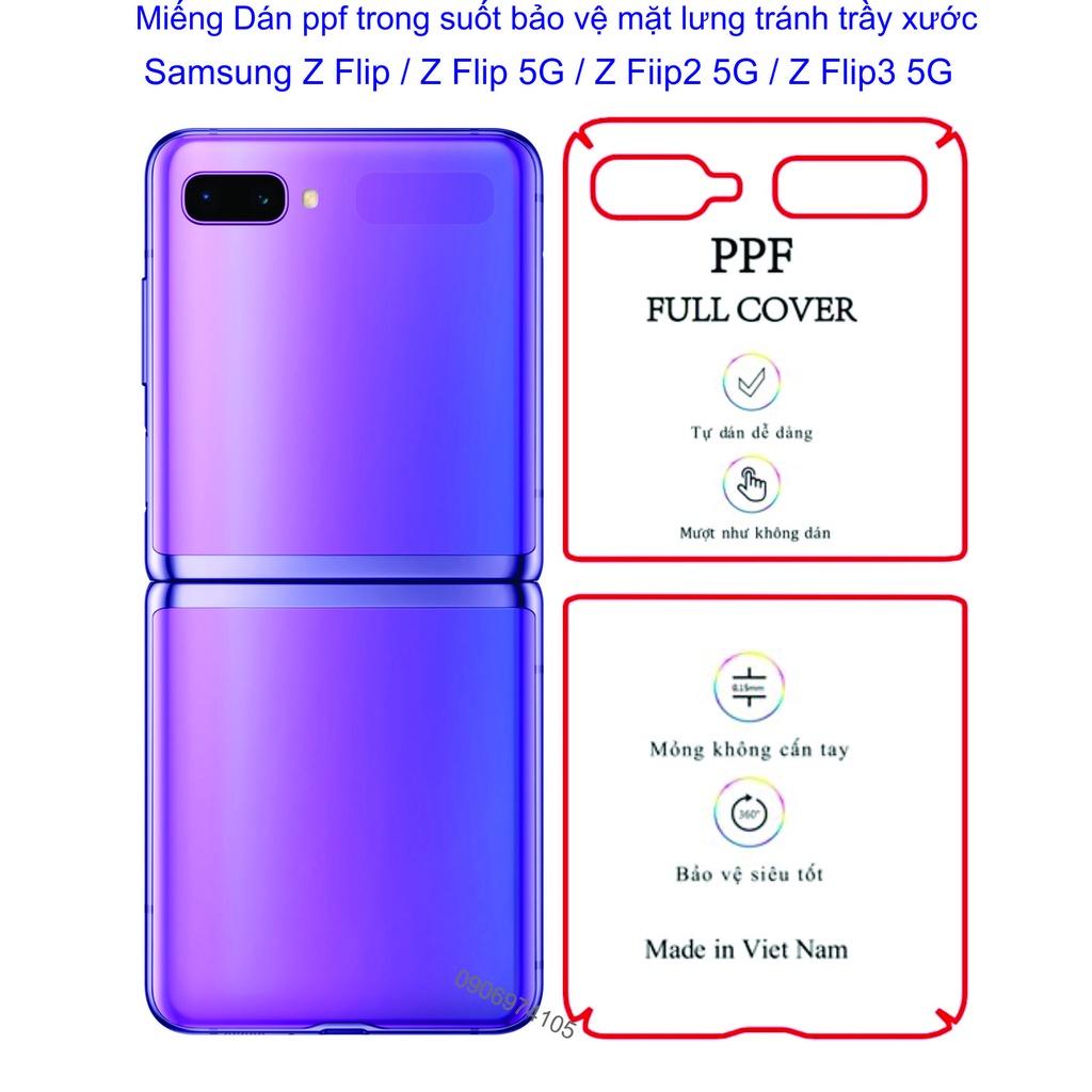Miếng Dán PPF mặt lưng Samsung Z Flip / Z Flip2 5G / Z Flip3 5G Bảo vệ máy tránh trầy xước, chống va đập nhẹ
