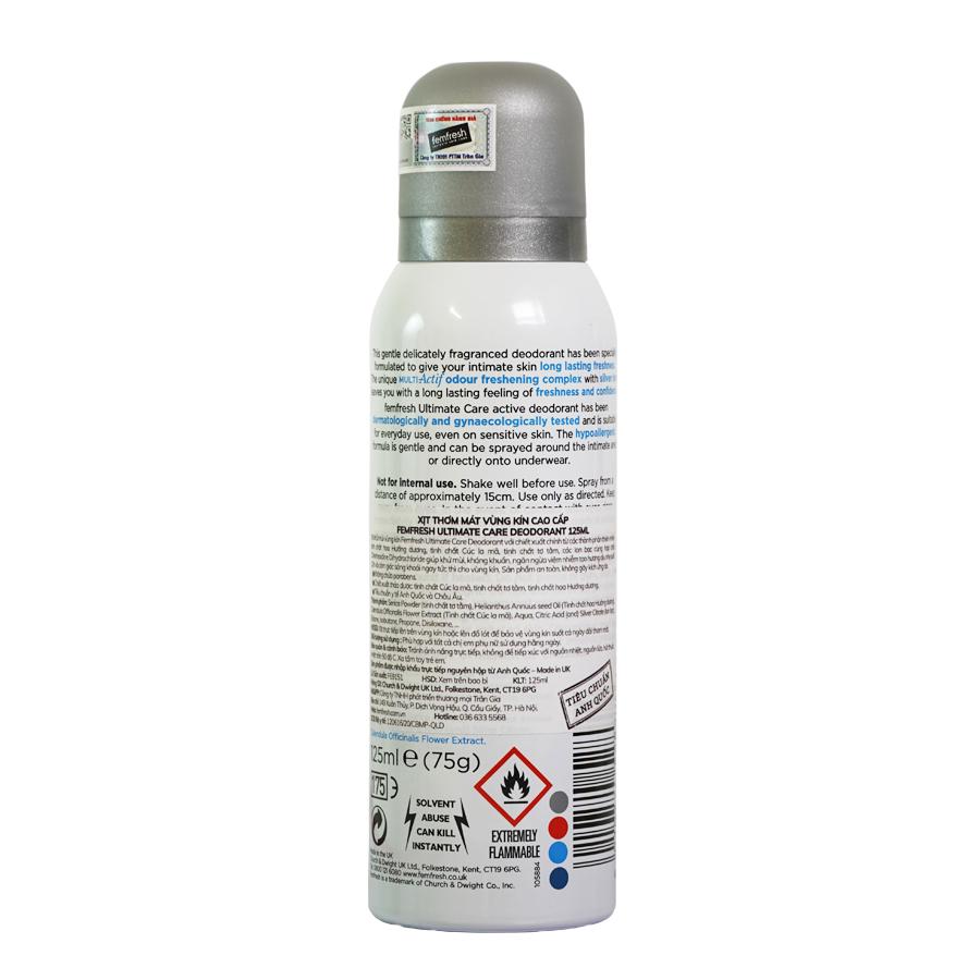 Xịt Thơm Mát Vùng Kín Femfresh Ultimate Care Deodorant 125ml