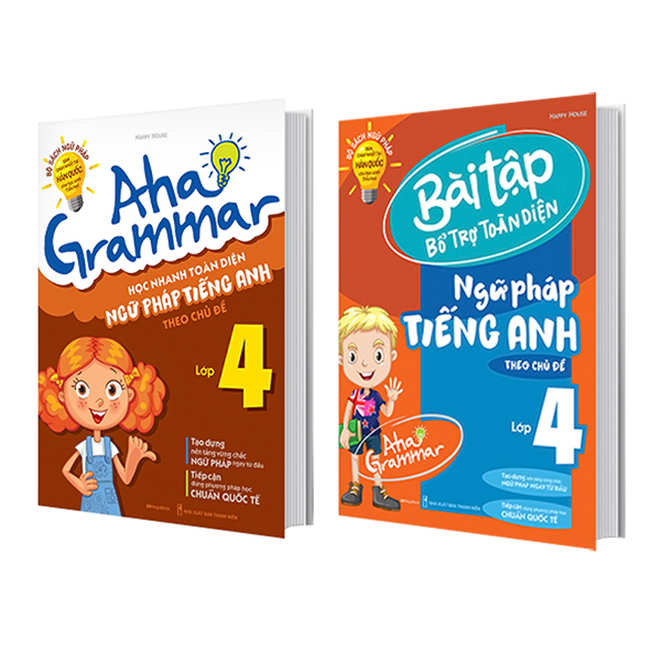 Combo 2 Cuốn Aha Grammar Ngữ Pháp Và Bài Tập Bổ Trợ Tiếng Anh Lớp 4