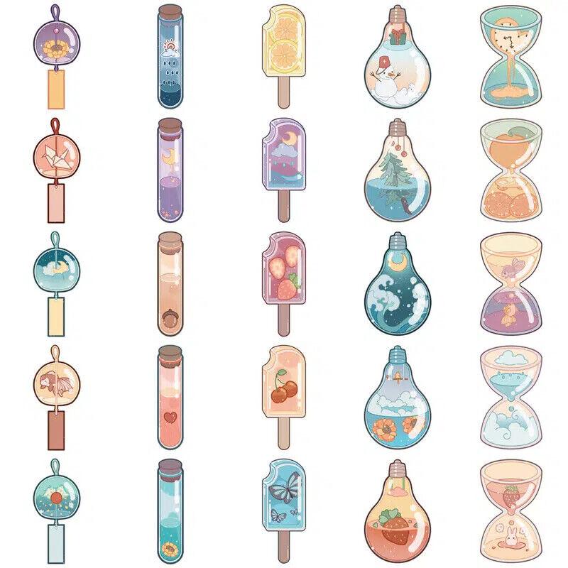 Sticker trà sữa đồ uống màu pastel trang trí mũ bảo hiểm, guitar, ukulele, điện thoại, sổ tay, laptop - mẫu S4