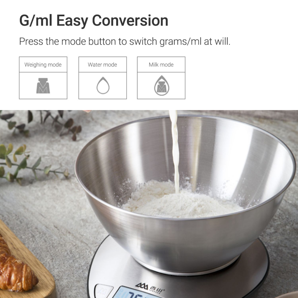 Cân điện tử nhà bếp xiaomi youpin senssun 5kg độ chính xác cao cân 0,1g giá trị chính xác để nướng và nấu ăn
