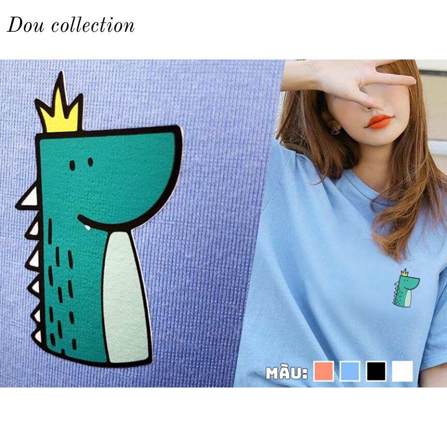 Áo Thun Nữ Tay Ngắn Hình Icon Khủng Long Nhiều Màu - Unisex - Cotton - Mã AT019