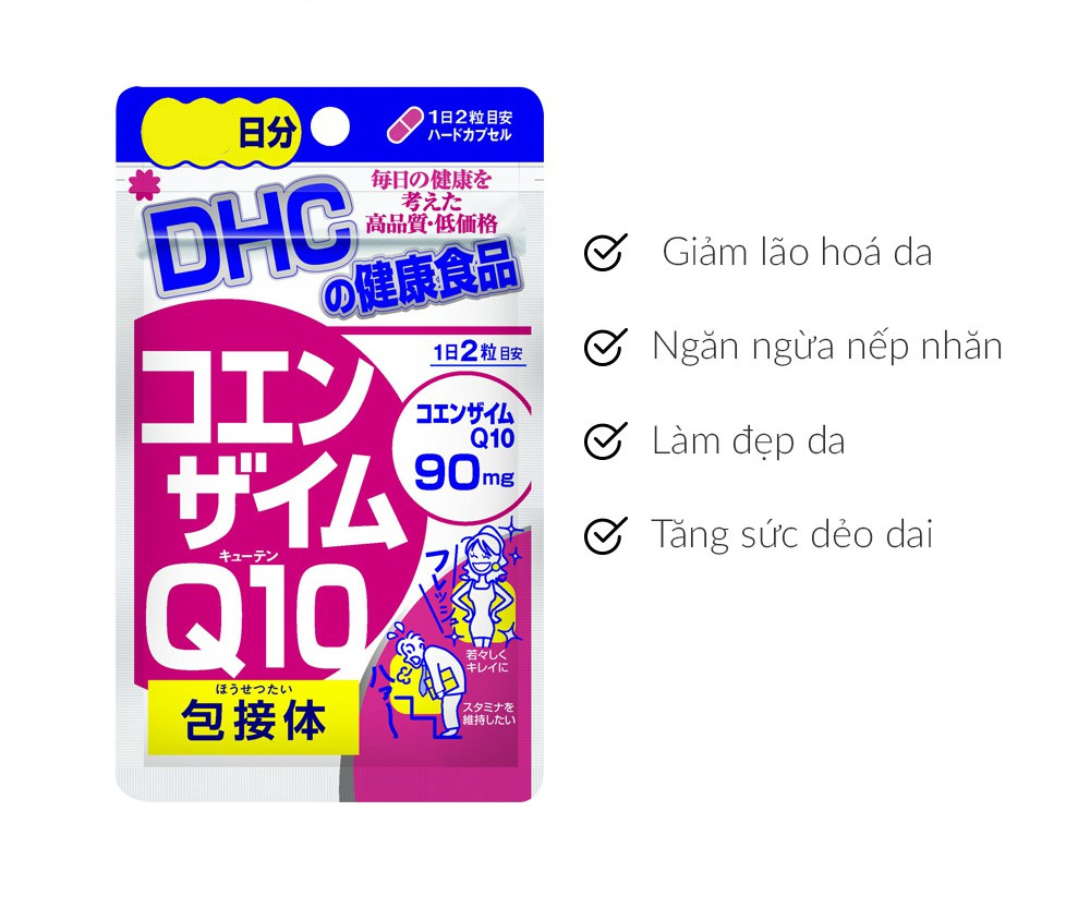 Viên uống chống lão hóa trẻ da DHC coenzyme q10 TẶNG mặt nạ Sexylook / xịt khoáng Avene
