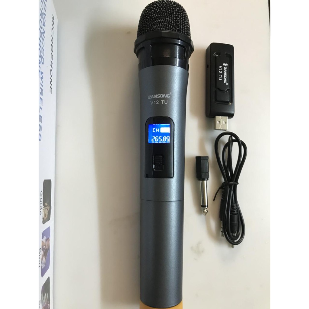 Micro karaoke không dây màn hình LCD Zansong V12 - JL - HÀNG CHÍNH HÃNG