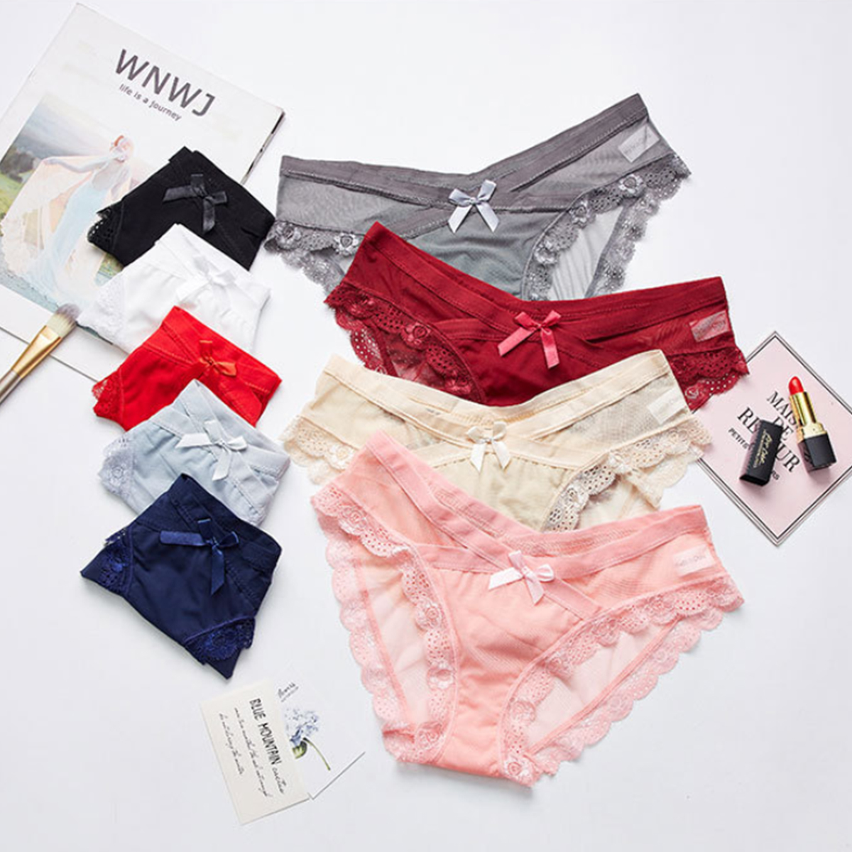 Combo 3 Quần lót ren lưới nữ gợi cảm cạp chéo sexy co giãn tốt thoải mái mát mẻ - Hàng nhập QC