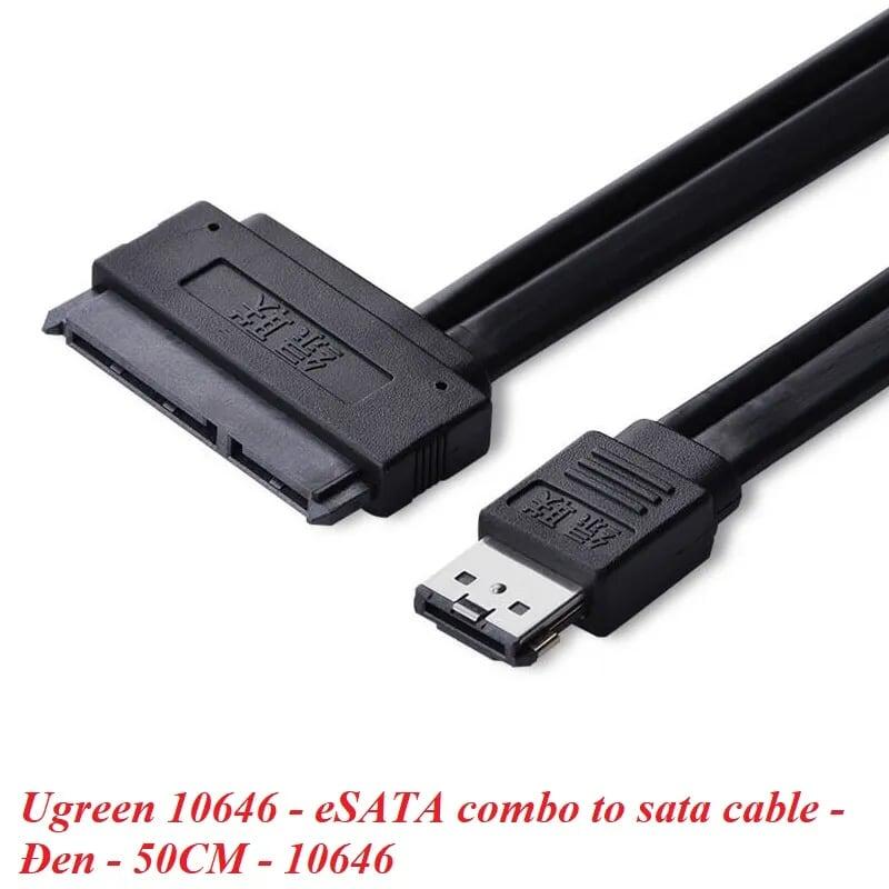 Ugreen UG1064610646TK 50CM màu Đen Cáp ESATAp combo sang SATA 22 PIN - HÀNG CHÍNH HÃNG