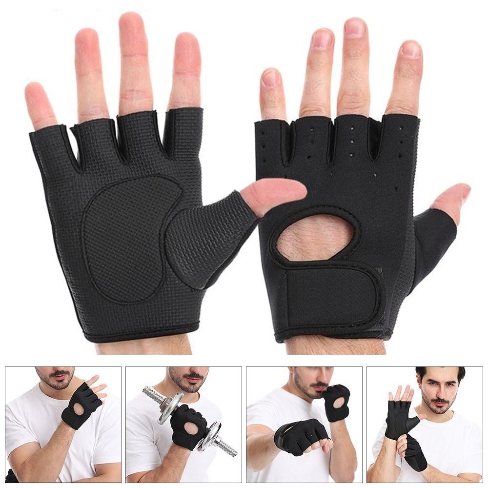 Găng Tay Cử Tạ Ngón Thoáng Khí Chống Trơn Trượt Miếng Gel Huấn Luyện Thể Hình Quả Tạ Găng Tay Nam Nữ Thể Hình Găng Tay Tập Gym Color: black Size: XL