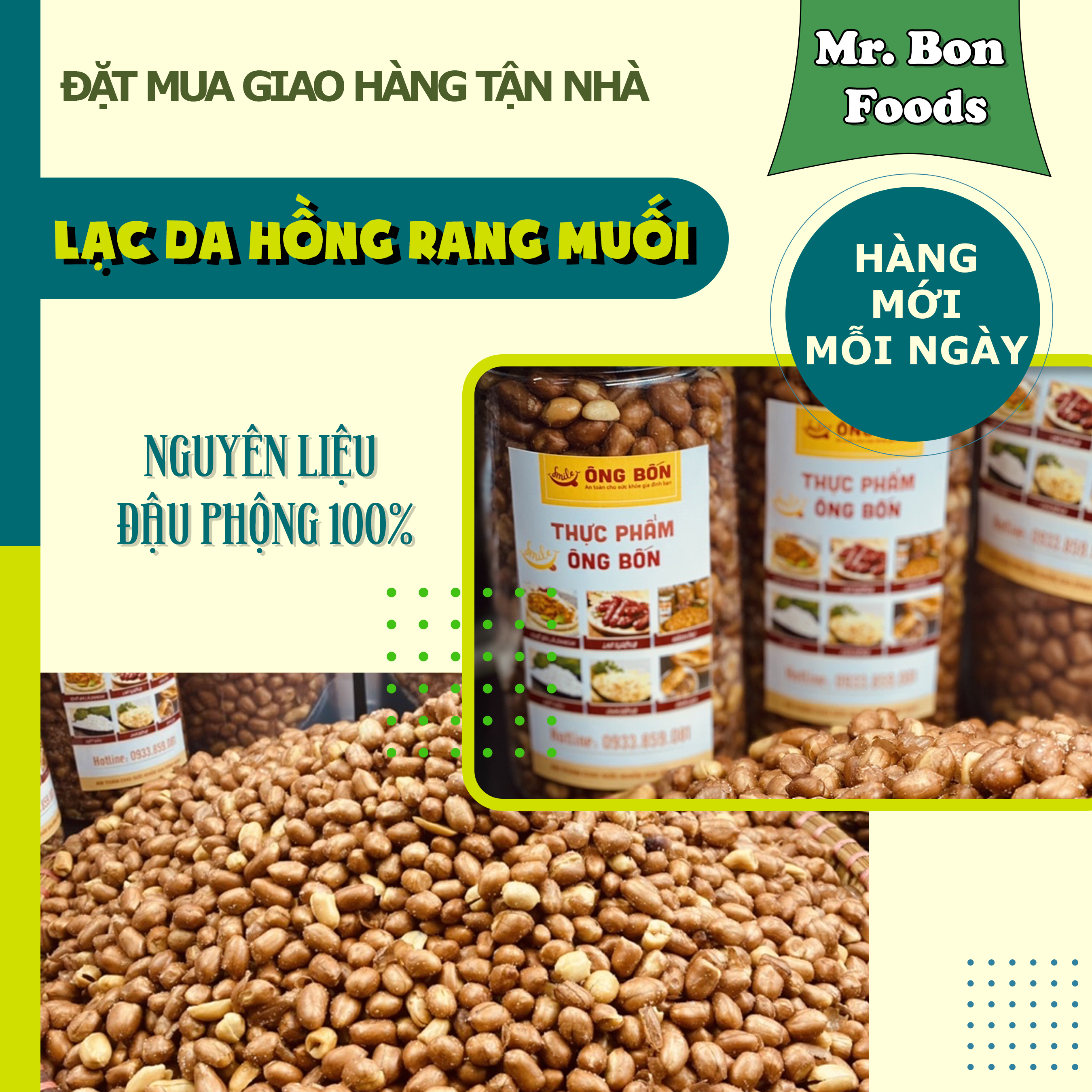 Lạc Da Hồng Rang Muối -Đậu Phộng Rang Muối, Hạt Siêu Bự, Đóng Mới Mỗi Ngày