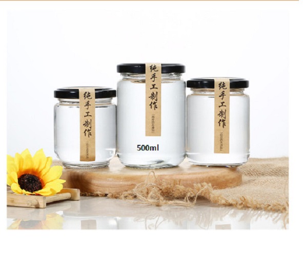 Hũ Thủy Tinh Tròn Trụ Nắp Thiết 500ml