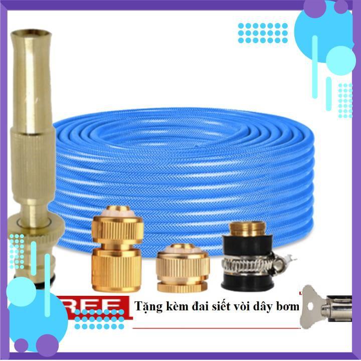 Vòi Xịt Nước️ Bộ dây vòi xịt nước rửa xe, tưới cây , loại 20m 206587 đầu đồng,cút đồng+ đai