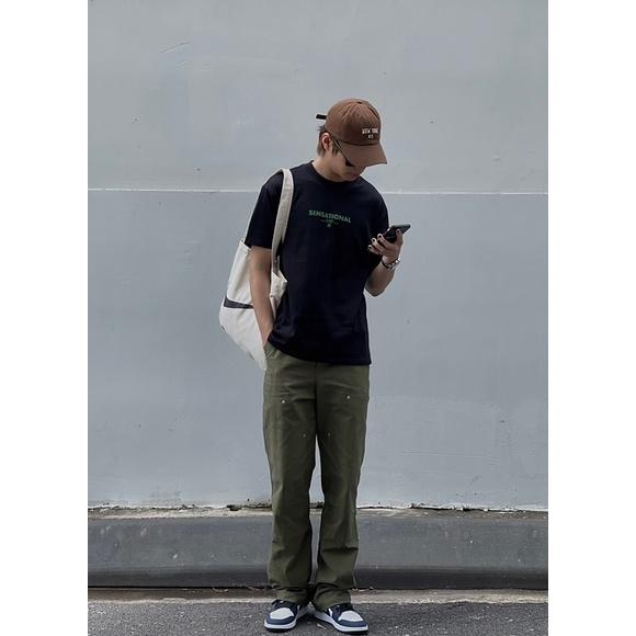 Quần Kaki Double Knee JP02 Ống Suông Peaceout Studios Phong Cách Vintage
