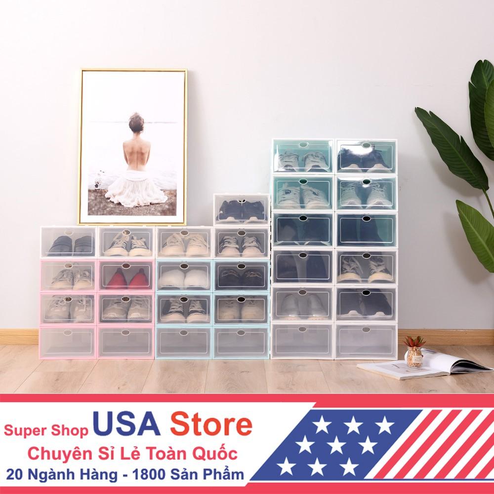 Hộp Đựng Giày Dép NẮP NHỰA TẮM LỚN S8 Chắc Chắn - Tủ Giầy Cứng Cáp Trong Suốt Có Nắp