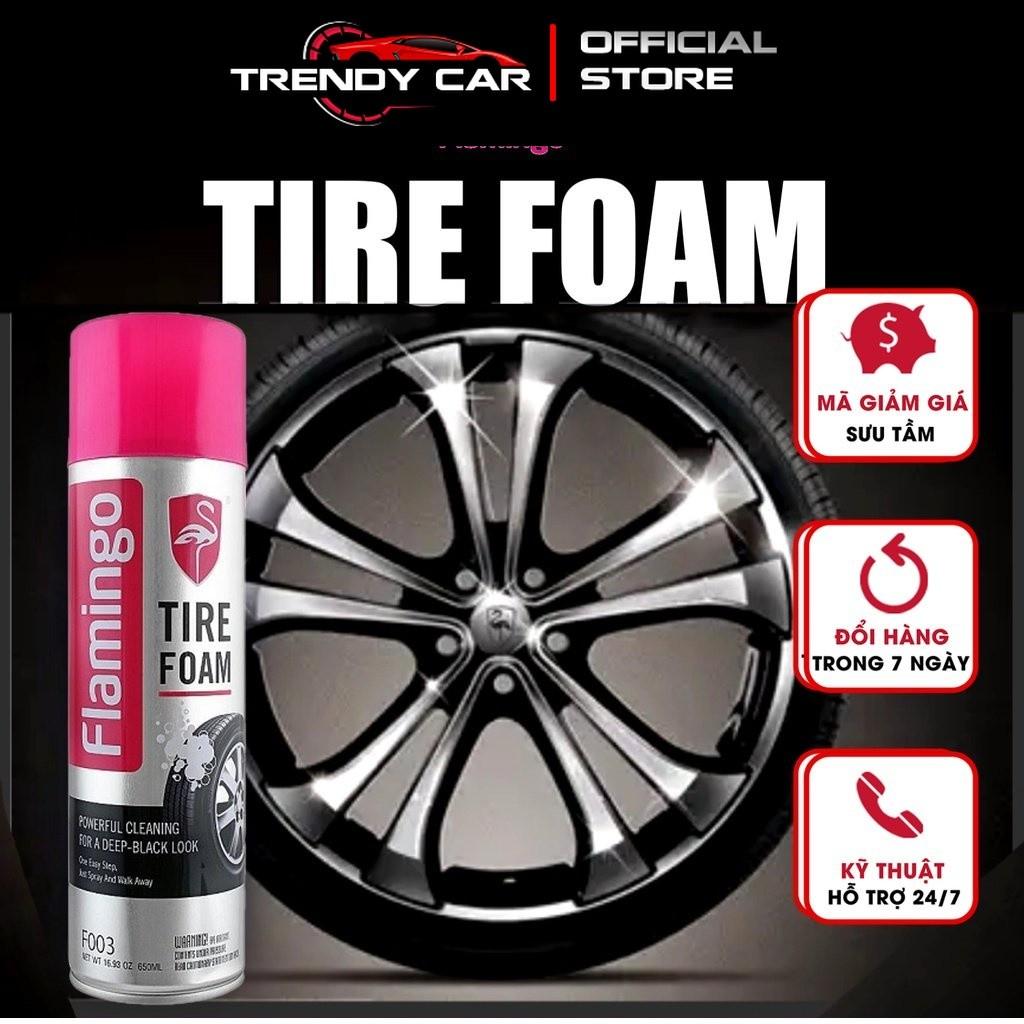 Flamingo Tire Foam Chai Rửa dưỡng Lốp 650ML ( tặng Khăn Lau Cao Cấp)