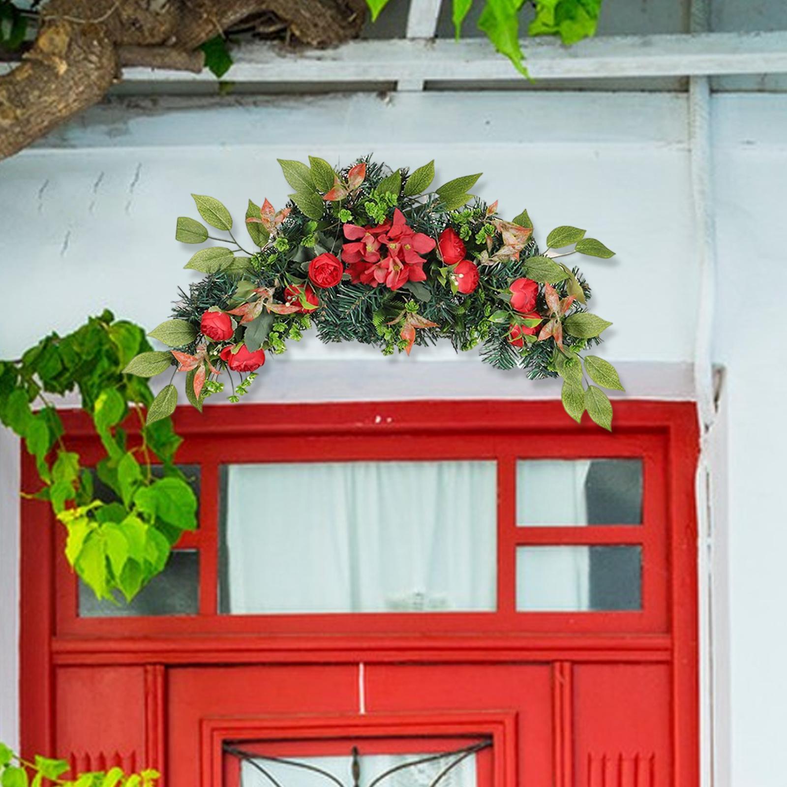 Flower Swag Simulation Front Door Wreath for Decoration Festivals Outdoor